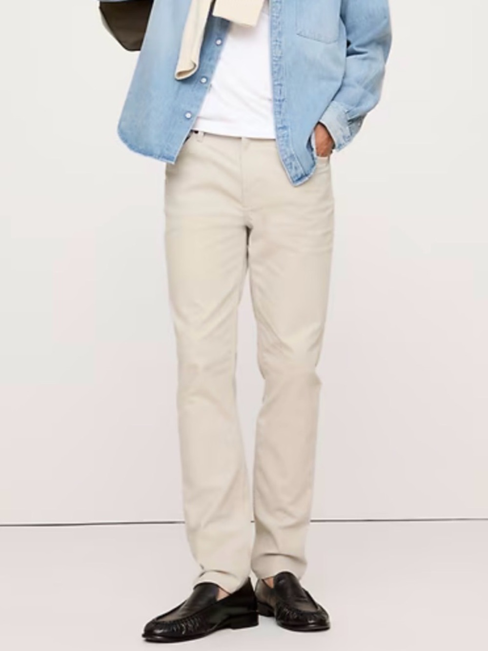 Banana Republic Cotton Chino Trouser Traveler Pants Beige White Size 30x32